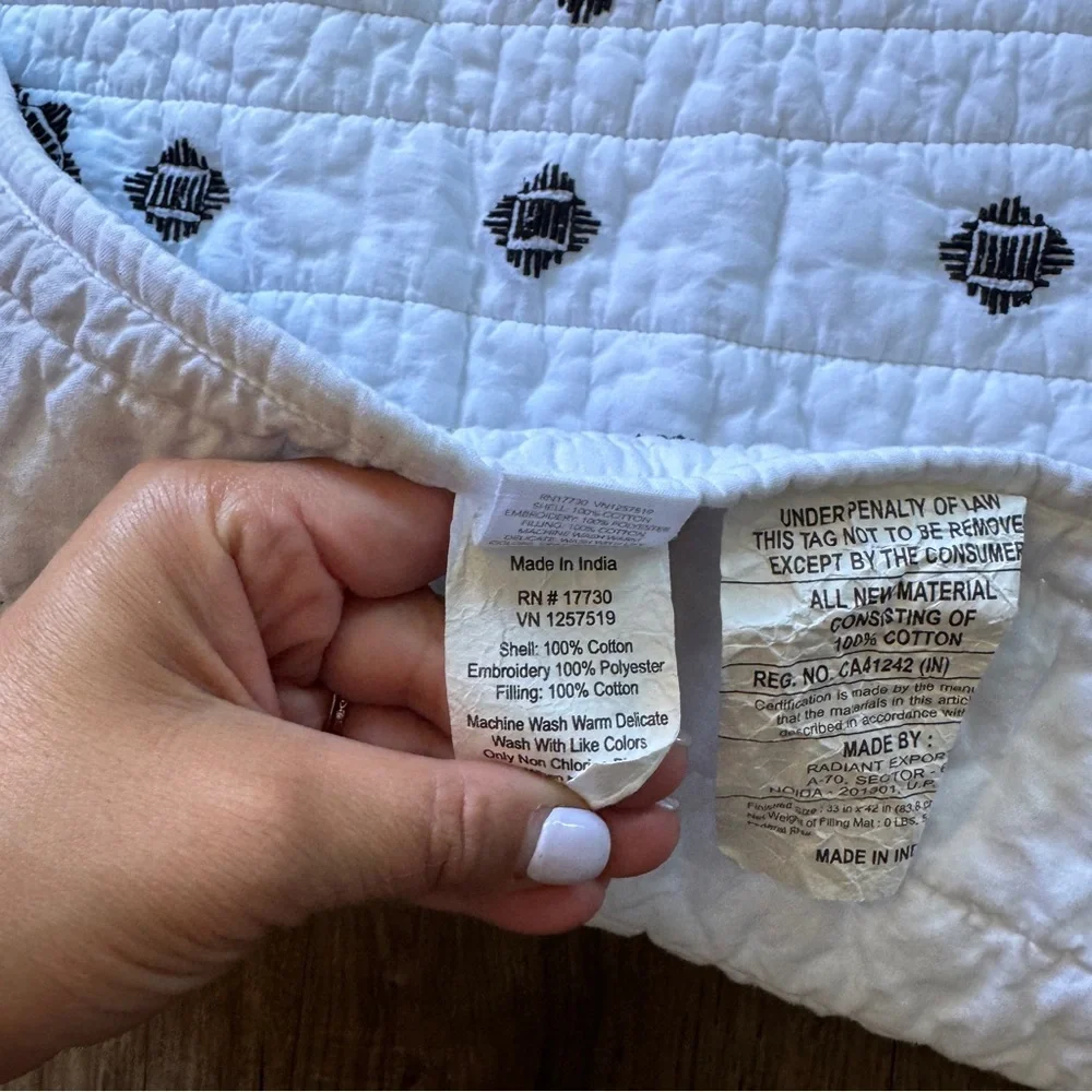 Nate Berkus for baby target black and white embroidered quilt